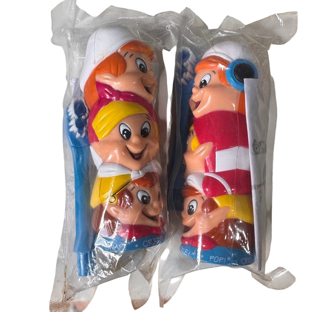 2 Kellogg's Snap Crackle Pop Rice Krispies Electric Toothbrushes NIP SW3306